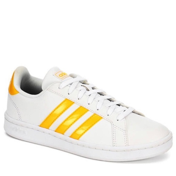 adidas grand court yellow